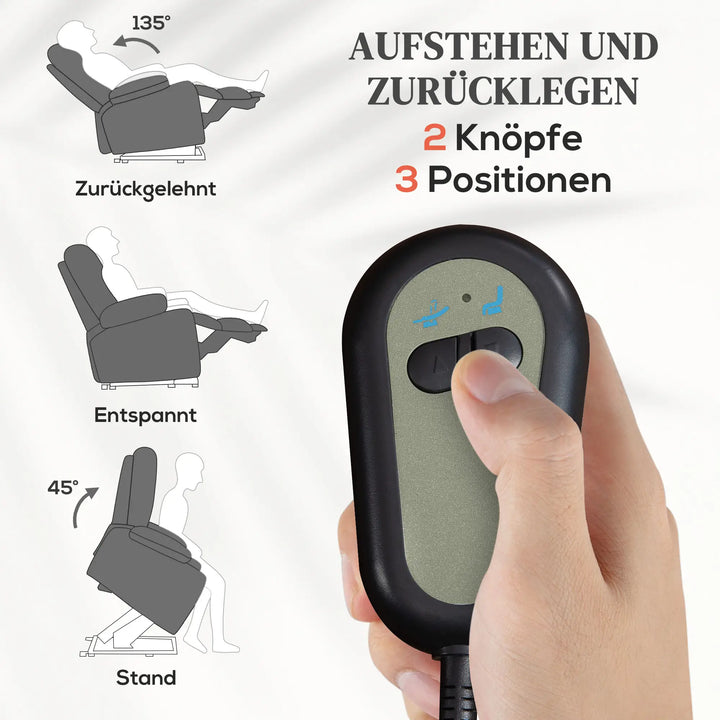 RehaComfort Aufstehsessel Montaro Komfort mit Massage und Wärme