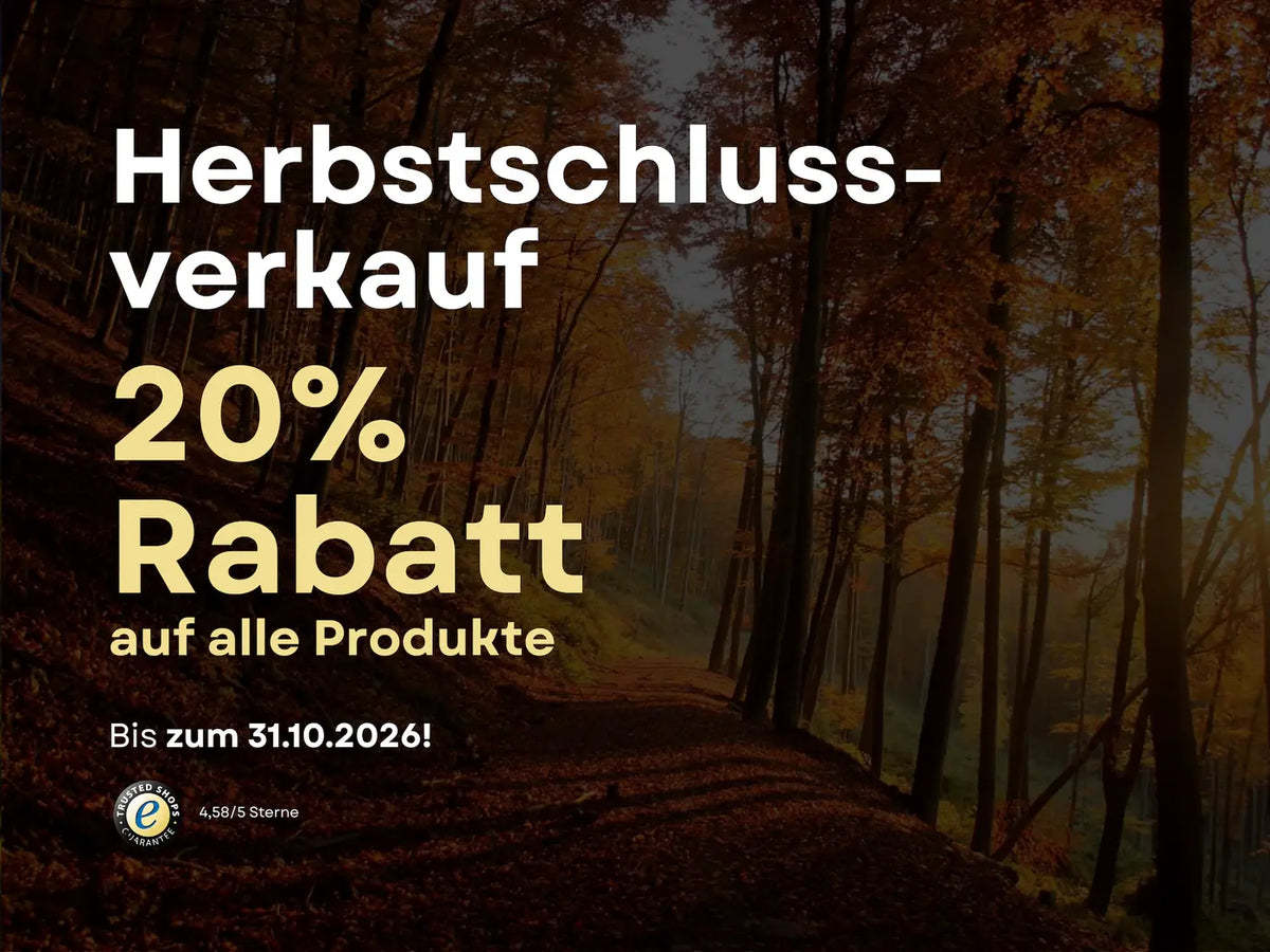 Herbstschlussverkauf – 20% Rabatt auf alle Produkte