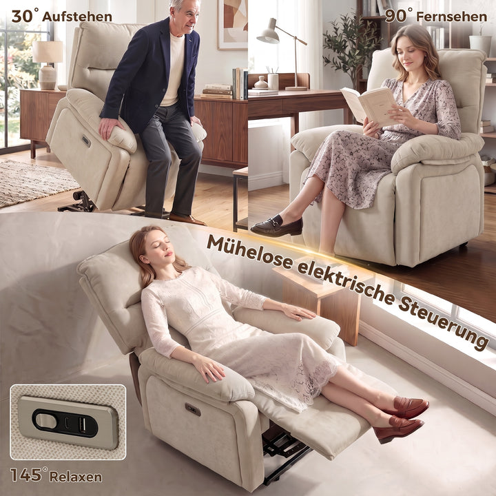 RehaComfort Aufstehsessel Perlato Massagefunktion