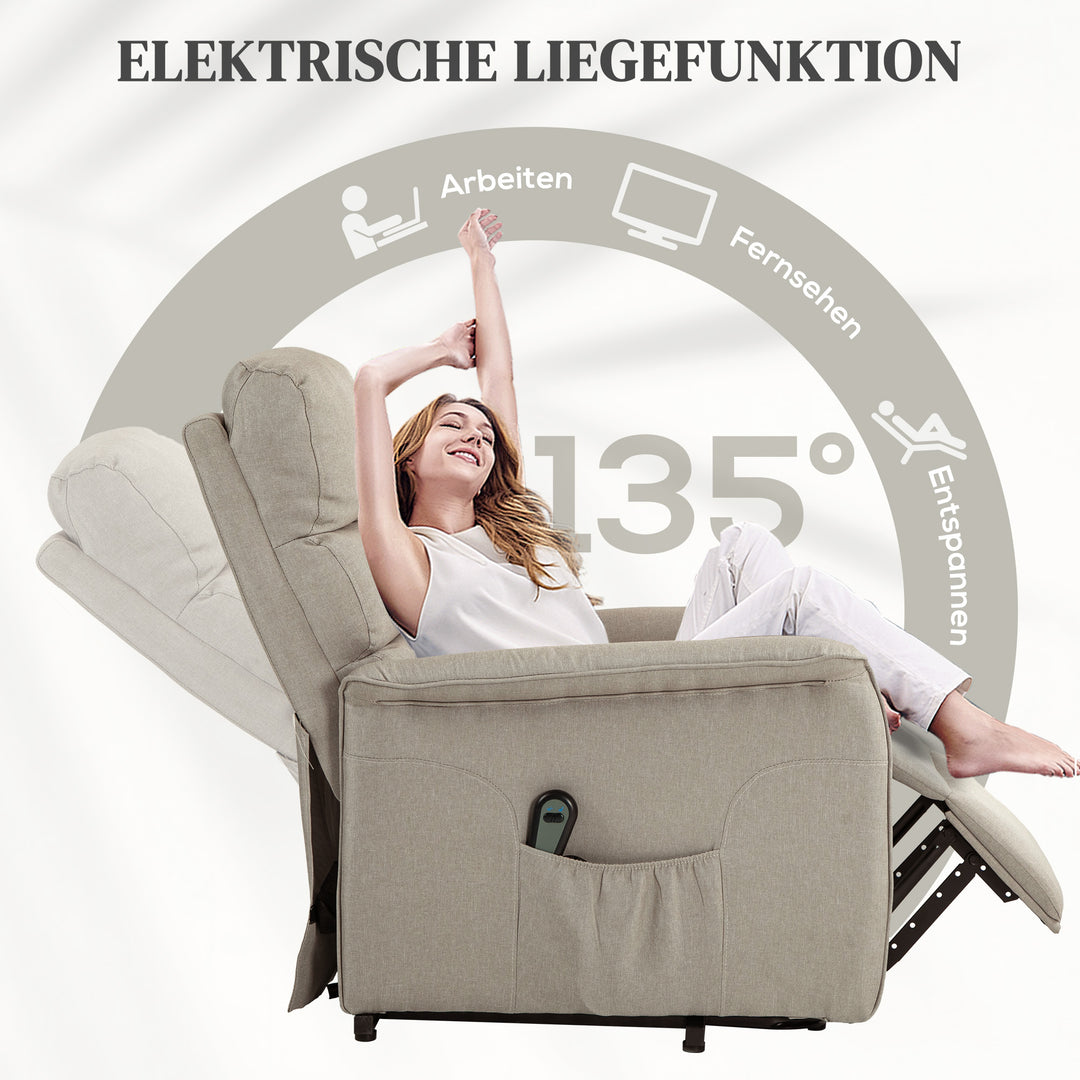 RehaComfort Aufstehsessel Ferano Beige Fernbedienung