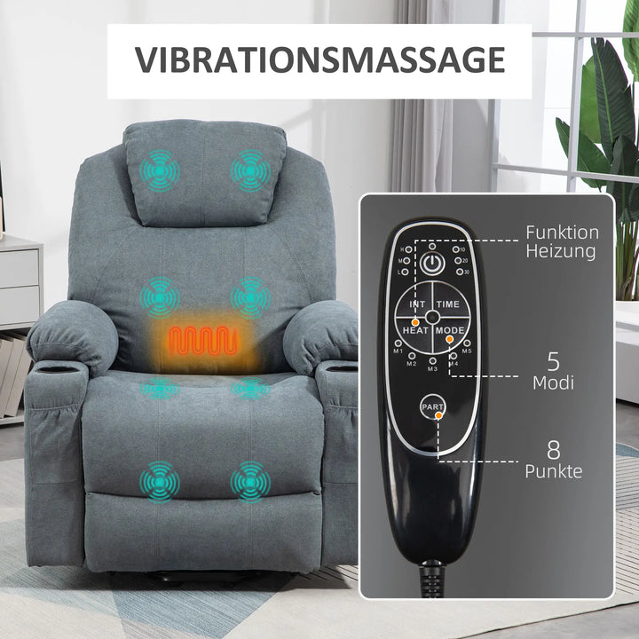 Massagesessel mit Aufstehhilfe elektrisch| mit Massage und Wärme | Sorano | RehaComfort