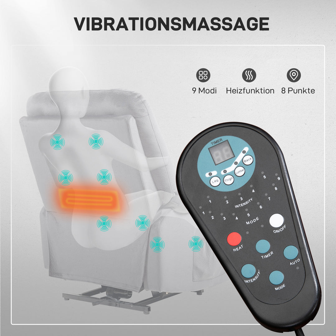 Elektrischer Massagesessel mit Aufstehhilfe | Cedaro | mit Massage und Wärme |  RehaComfort