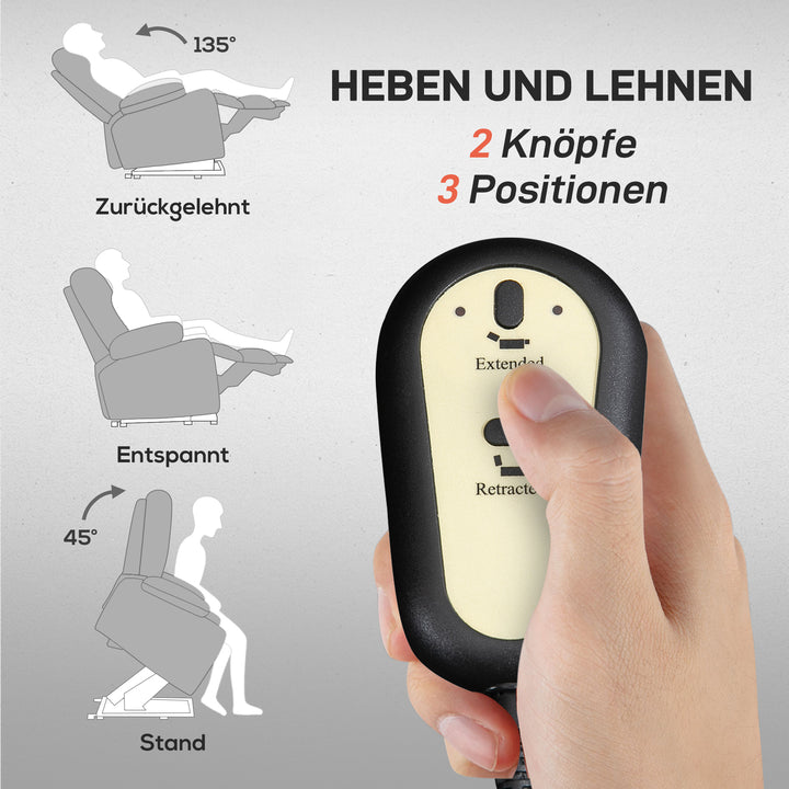 Elektrischer Massagesessel mit Aufstehhilfe | Cedaro | mit Massage und Wärme |  RehaComfort