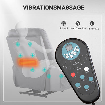Elektrischer Massagesessel mit Aufstehhilfe | Cedaro | mit Massage und Wärme |  RehaComfort