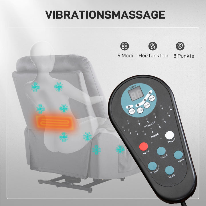 Elektrischer Massagesessel mit Aufstehhilfe | Cedaro | mit Massage und Wärme |  RehaComfort